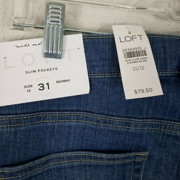 LOFT 31/12 side trim tuxedo stripe skinny jeans - Picture 6 of 7